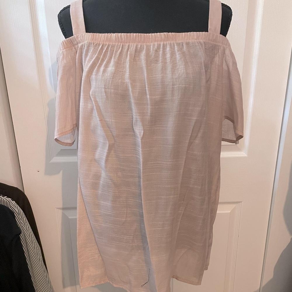 Cold Shoulder soft pink Blouse